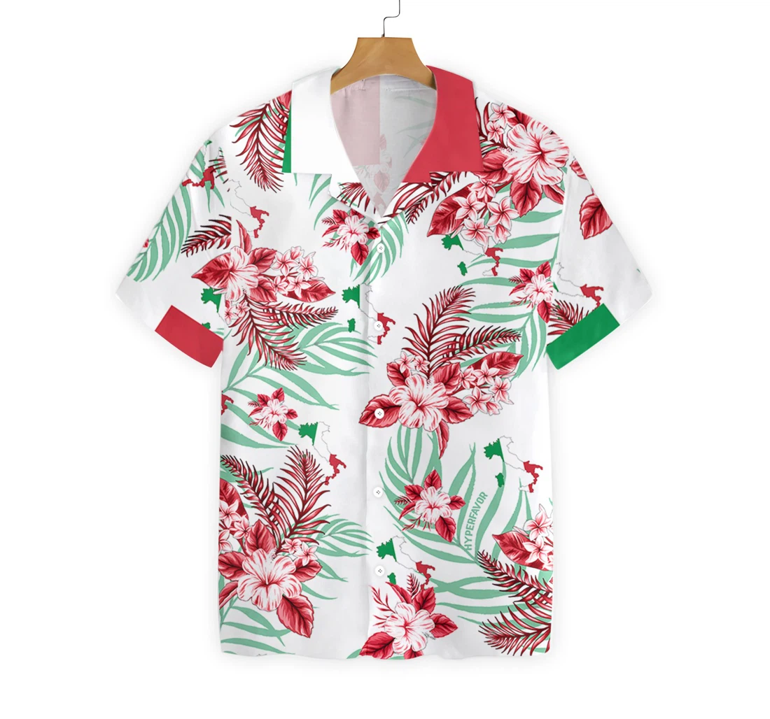 Italy Hawaiian Shirt, Button Up Aloha Shirt For Men, Women