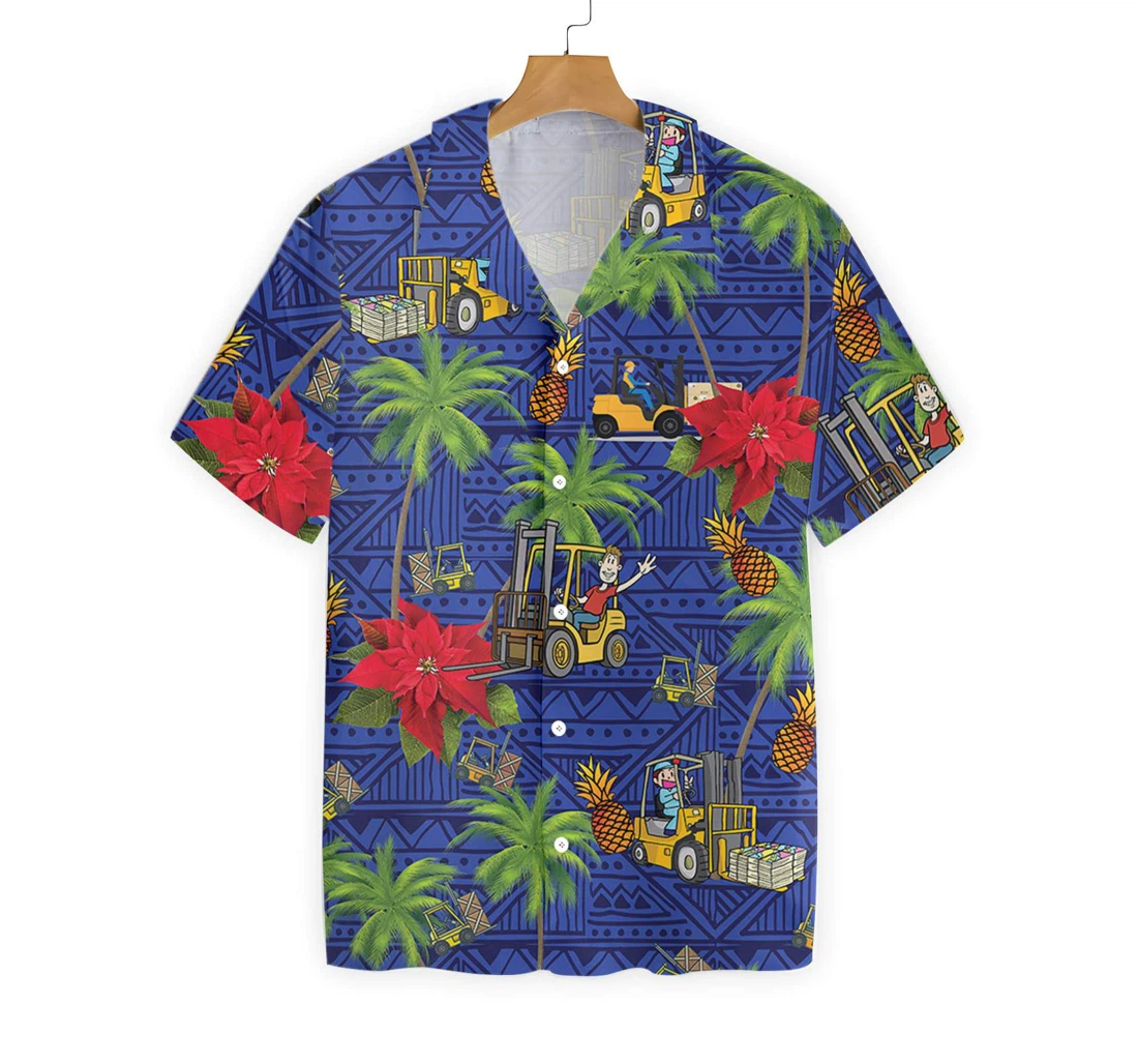 Forklift Life Hawaiian Shirt, Button Up Aloha Shirt For Men, Women