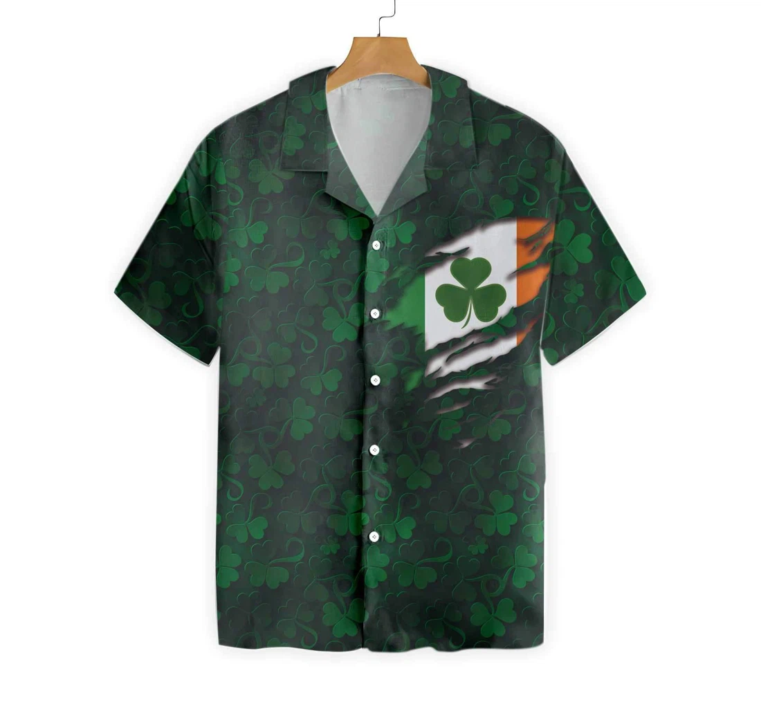 Erin Go Bragh Shamrock Flag Ireland Proud Hawaiian Shirt, Button Up Aloha Shirt For Men, Women