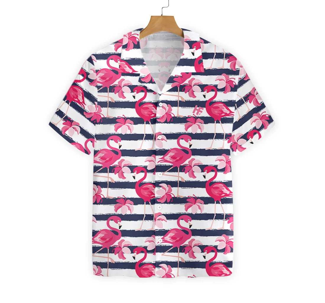 Flamingo Hawaiian Shirt, Button Up Aloha Shirt For Men, Women