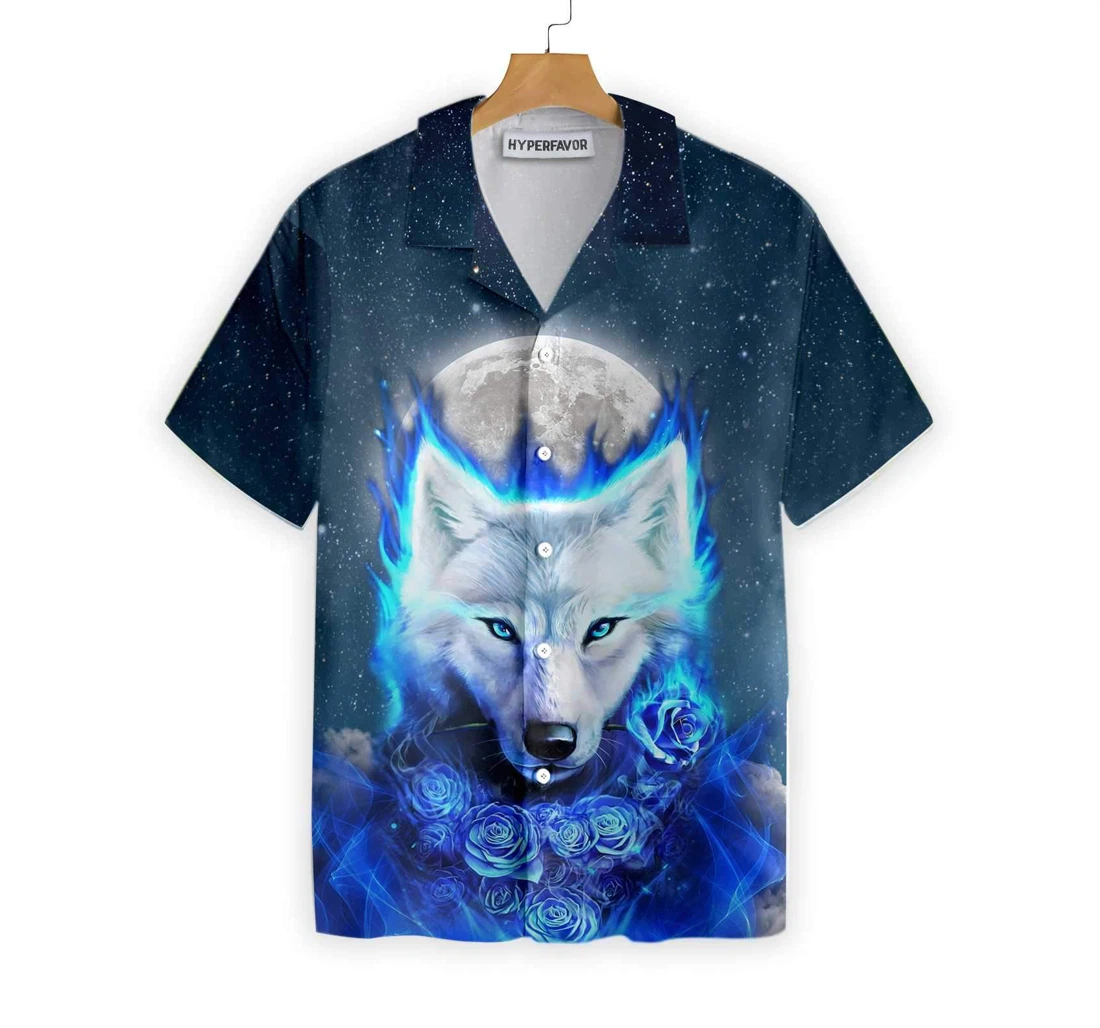 Wolf Galaxy Wolf Cool Wolf And Hawaiian Shirt, Button Up Aloha Shirt For Men, Women