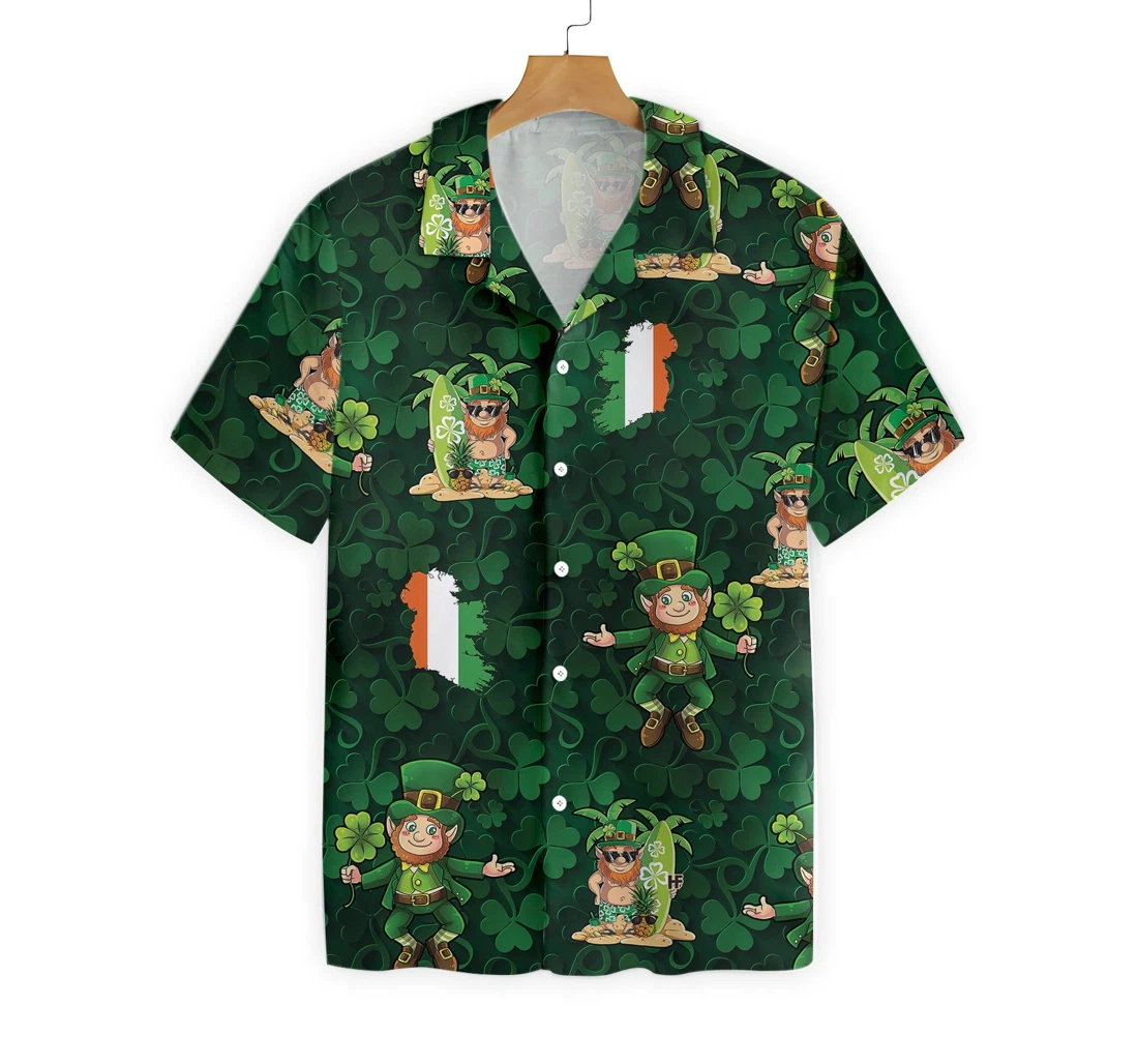 Irish People Proud Leprechaun Hawaiian Shirt, Button Up Aloha Shirt For Men, Women