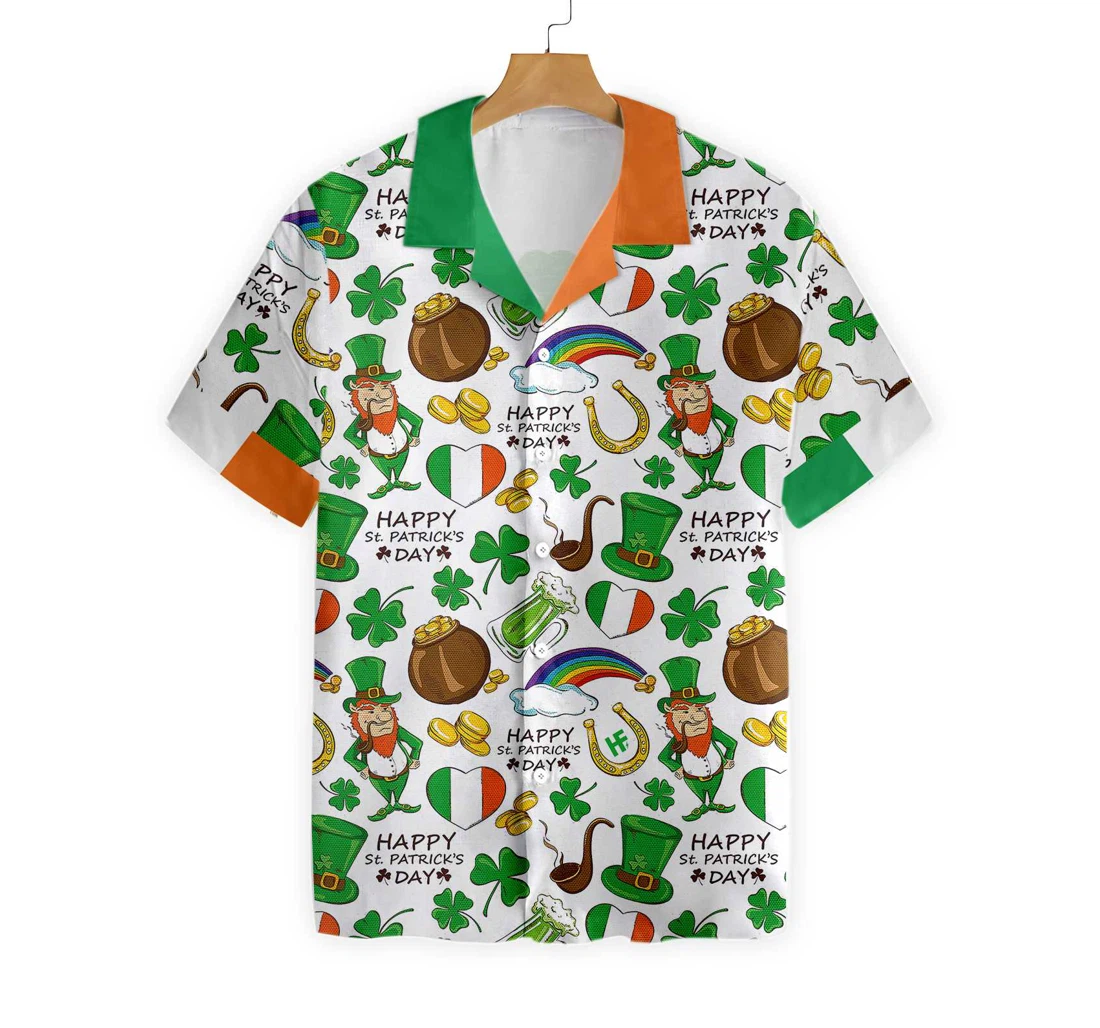 Happy Saint Patrick's Day Ireland Proud Hawaiian Shirt, Button Up Aloha Shirt For Men, Women