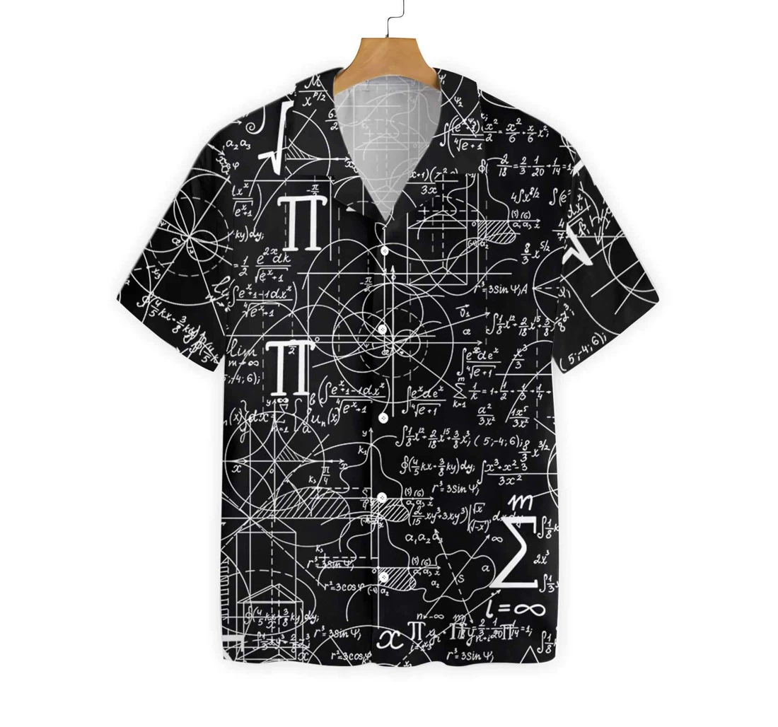 Math Lover Seamless Pattern Hawaiian Shirt, Button Up Aloha Shirt For Men, Women