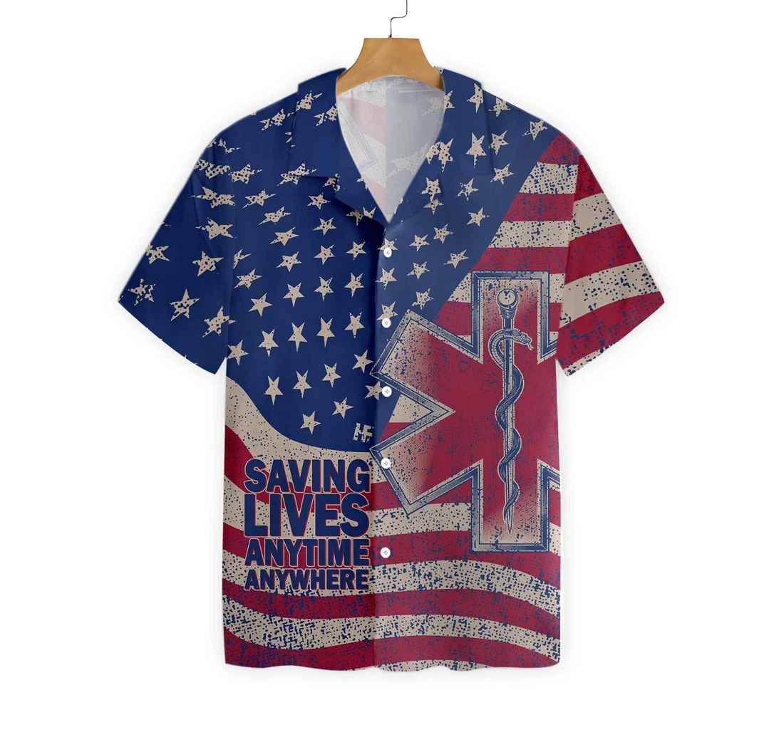 Saving Lives Anytime Anywhere Parademic Hawaiian Shirt, Button Up Aloha Shirt For Men, Women