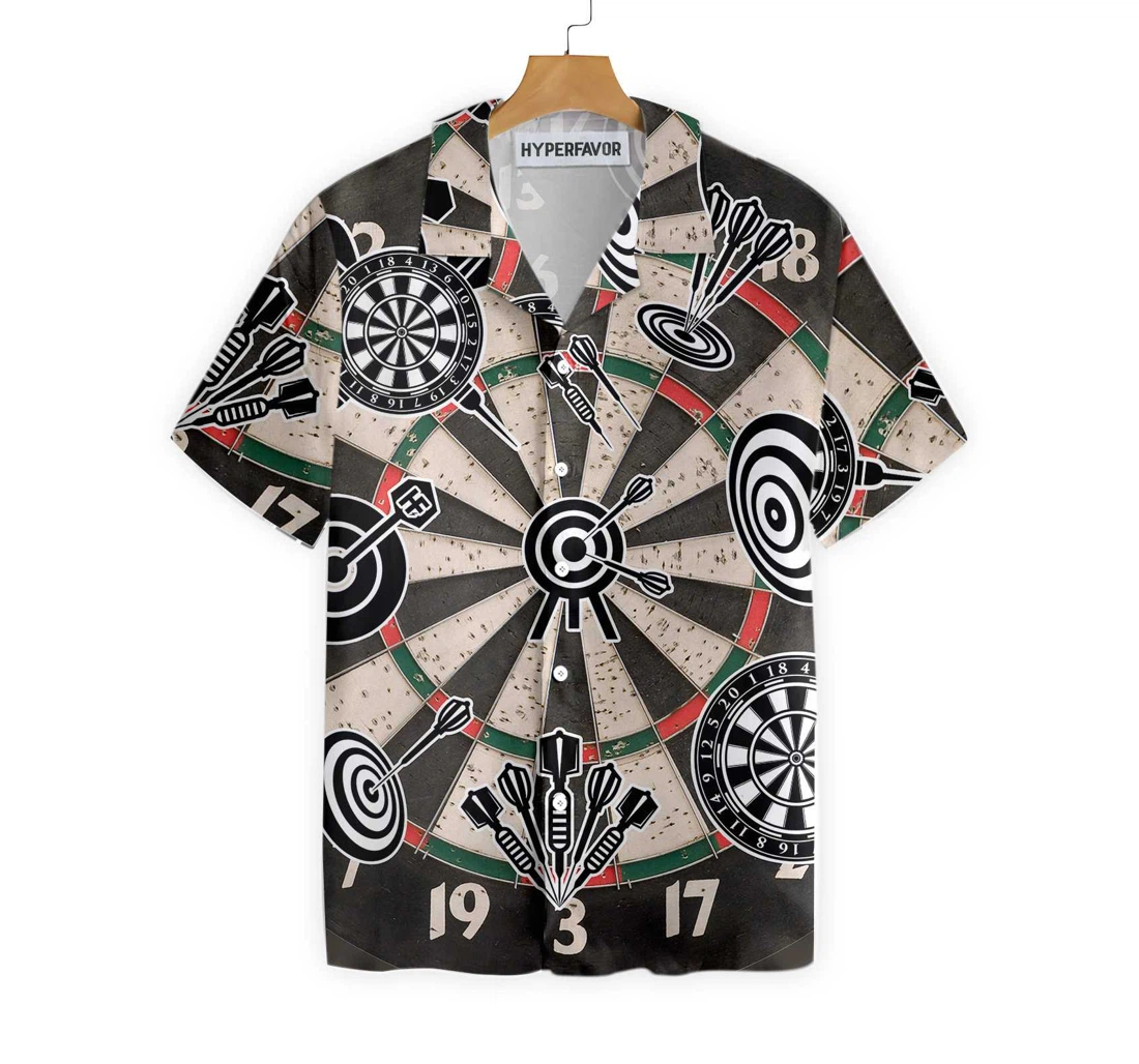 Darts Icon Game Pattern Hawaiian Shirt, Button Up Aloha Shirt For Men, Women