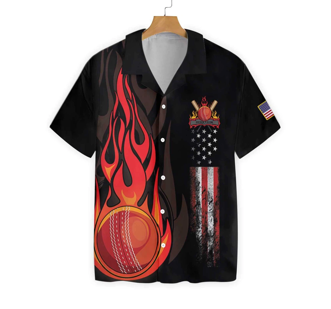 Cricket Flame Hawaiian Shirt, Button Up Aloha Shirt For Men, Women