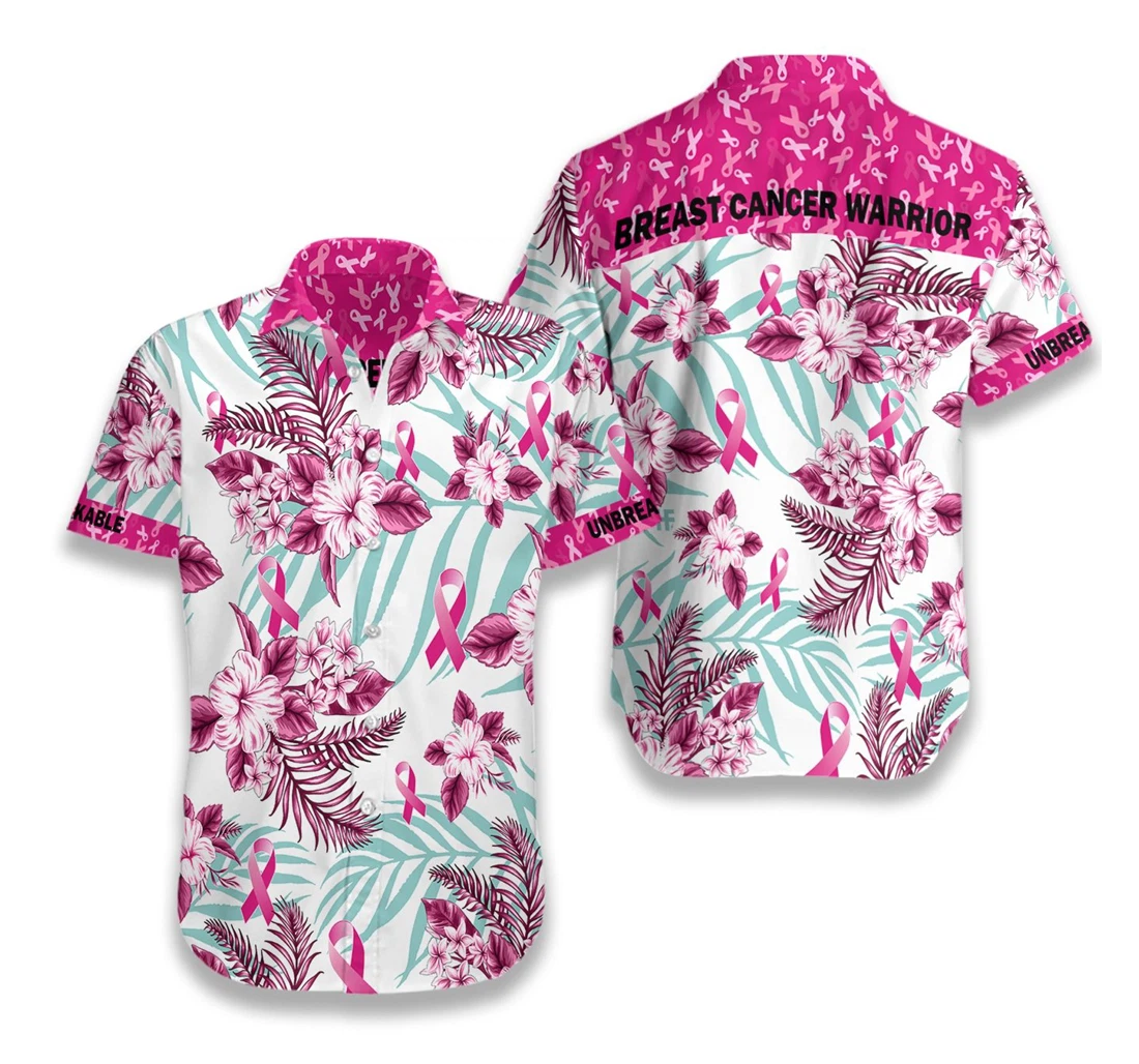 Breast Cancer Hawaiian Shirt, Button Up Aloha Shirt For Men, Women