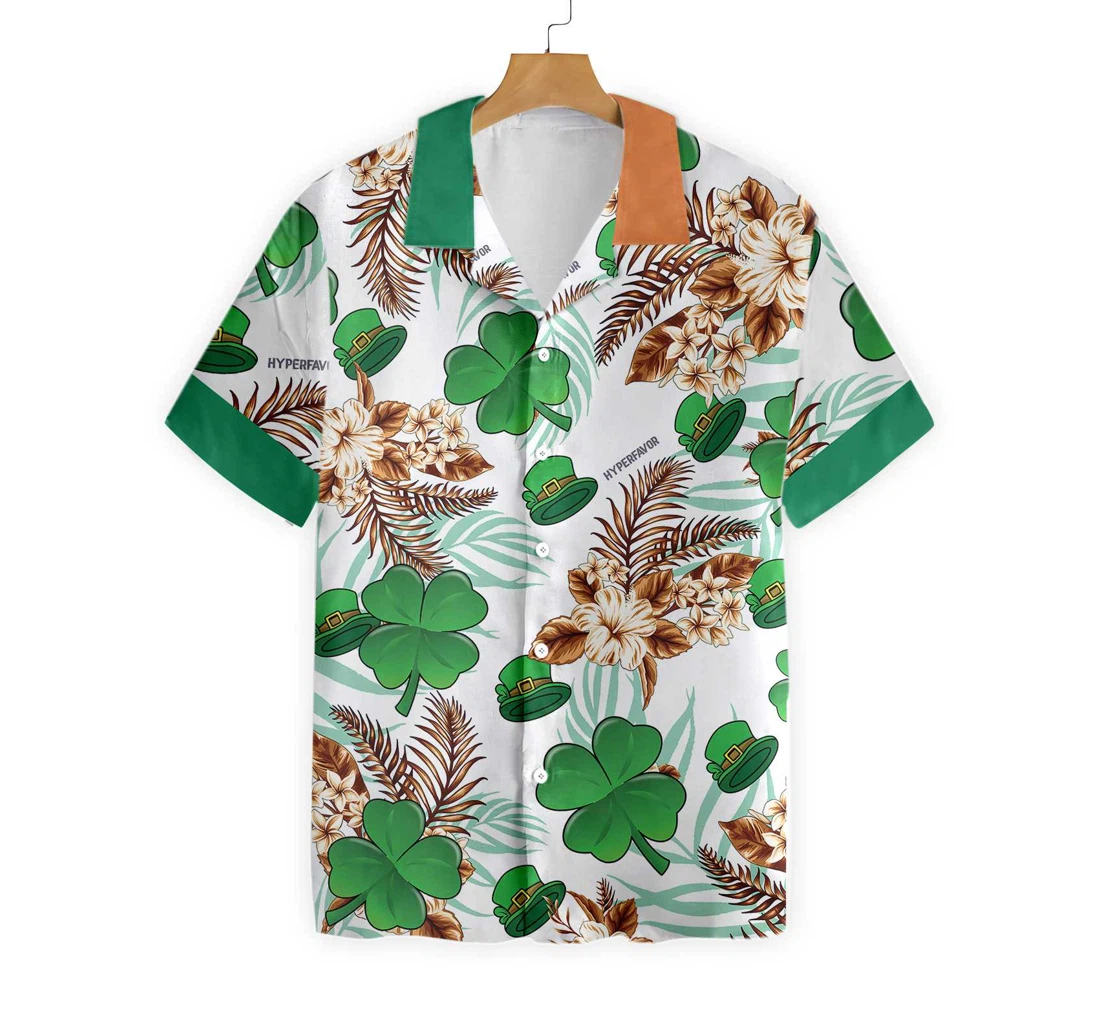 Irish People Proud Shamrock Hawaiian Shirt, Button Up Aloha Shirt For Men, Women