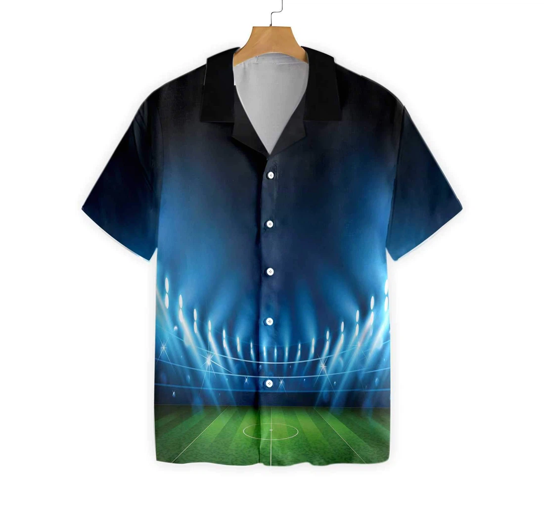 Soccer Field Hawaiian Shirt, Button Up Aloha Shirt For Men, Women