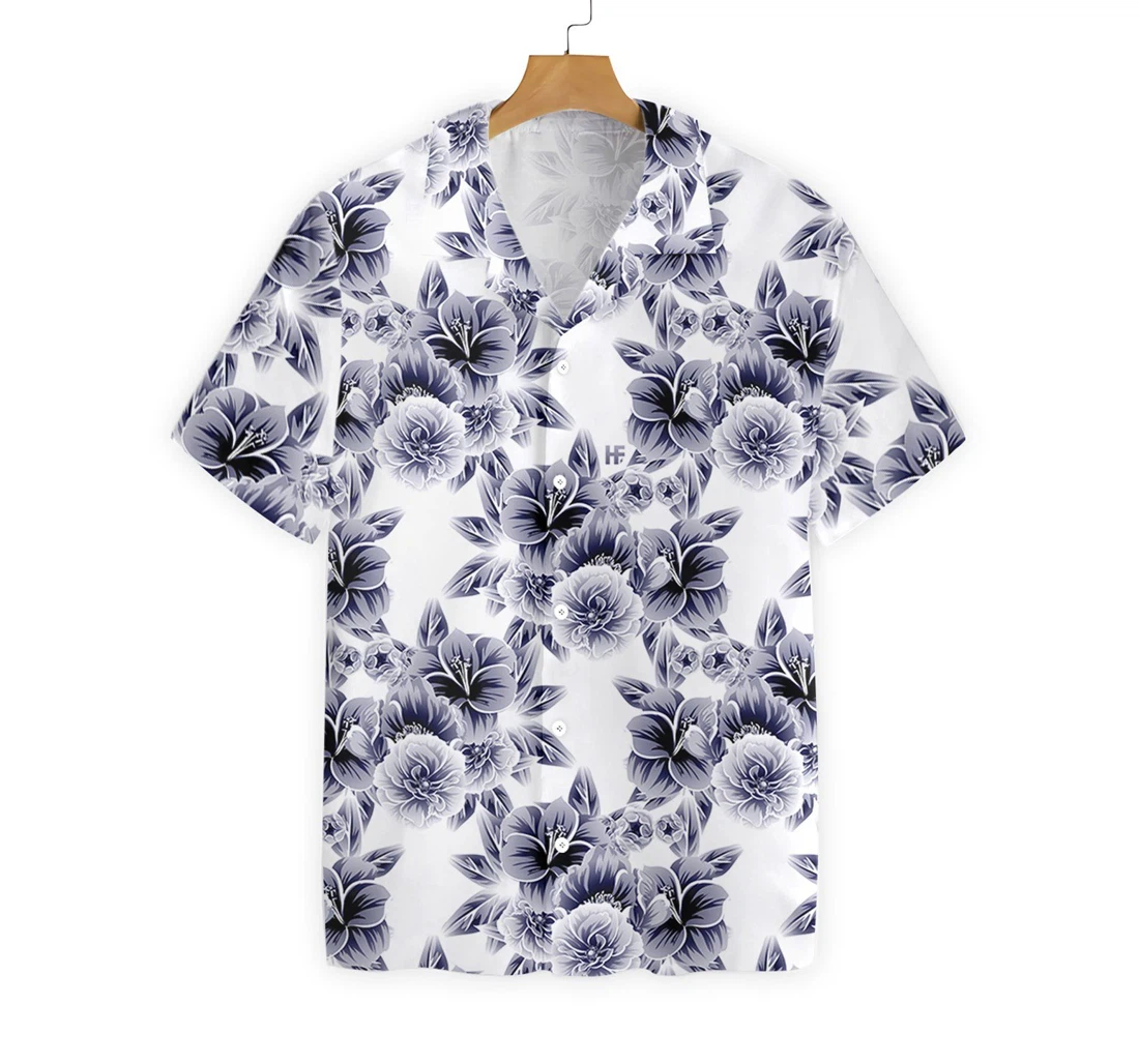 Flower Hawaiian Shirt, Button Up Aloha Shirt For Men, Women