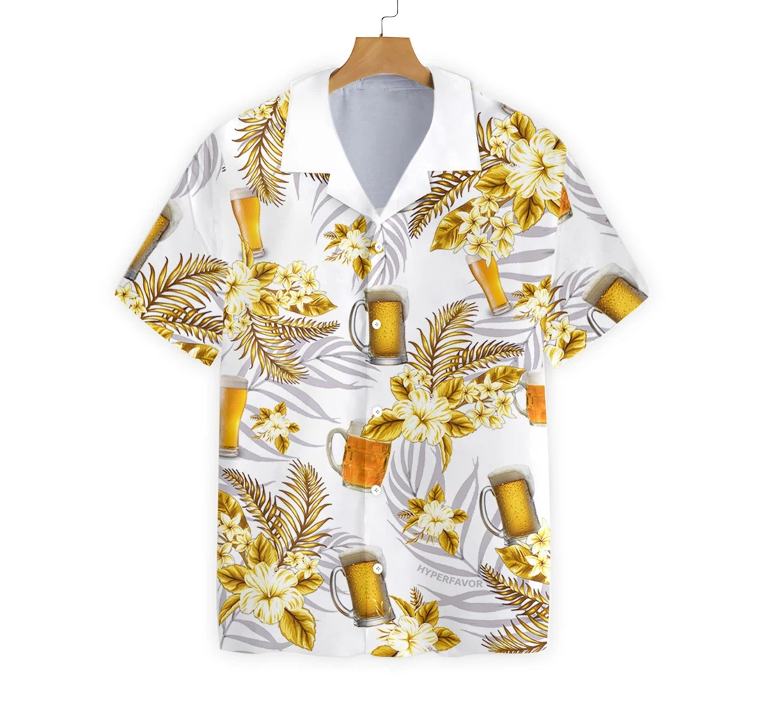 Personalized My Sexy Beer Girl Yellow Custom Hawaiian Shirt, Button Up Aloha Shirt For Men, Women