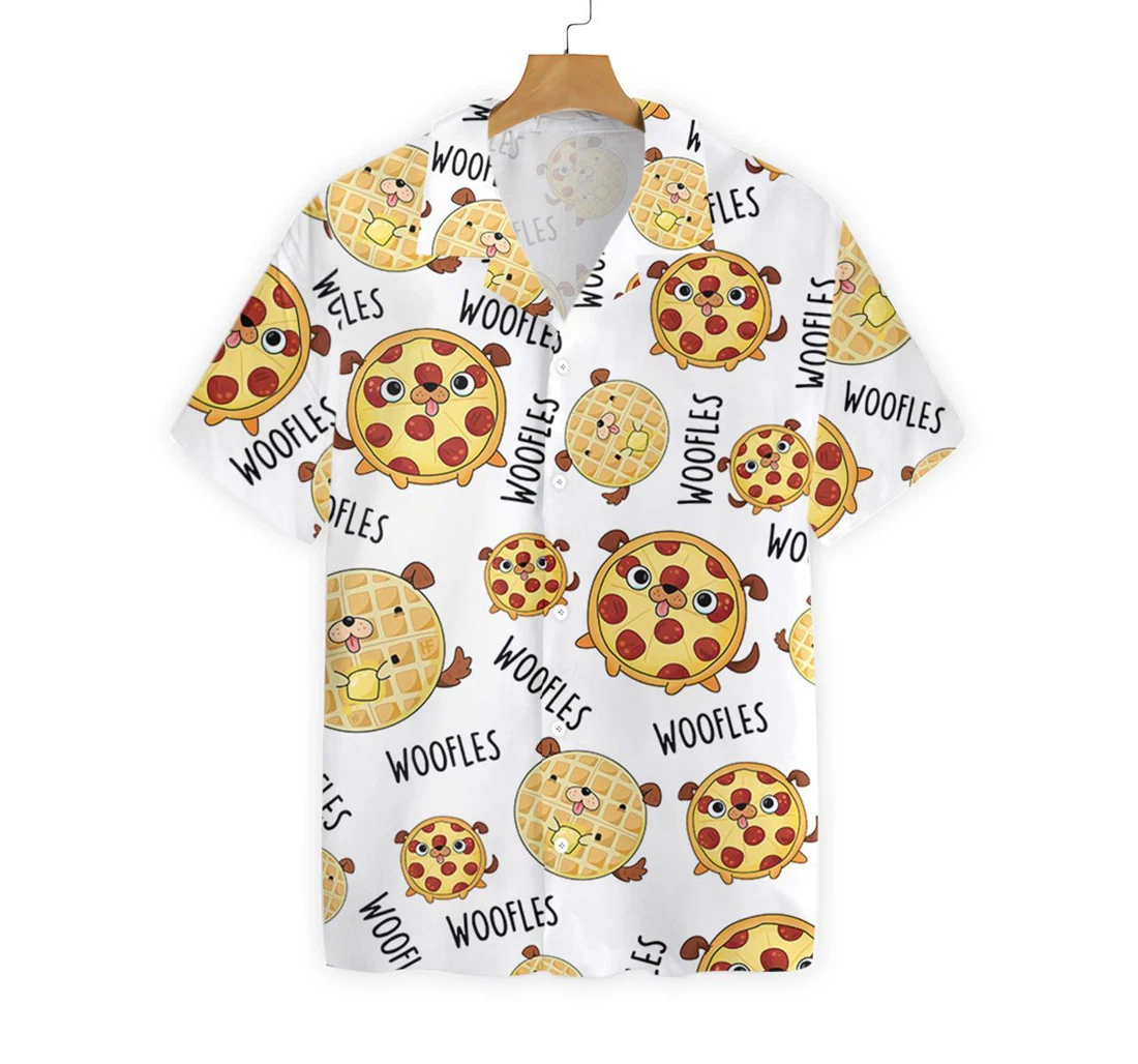 Woofles Pizza And Cake Hawaiian Shirt, Button Up Aloha Shirt For Men, Women