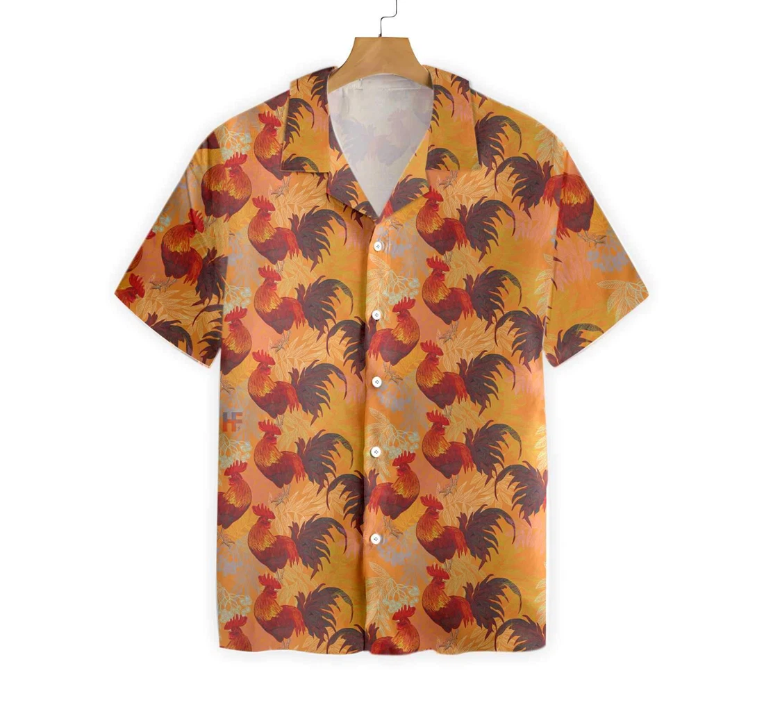 Red Rooster Hawaiian Shirt, Button Up Aloha Shirt For Men, Women