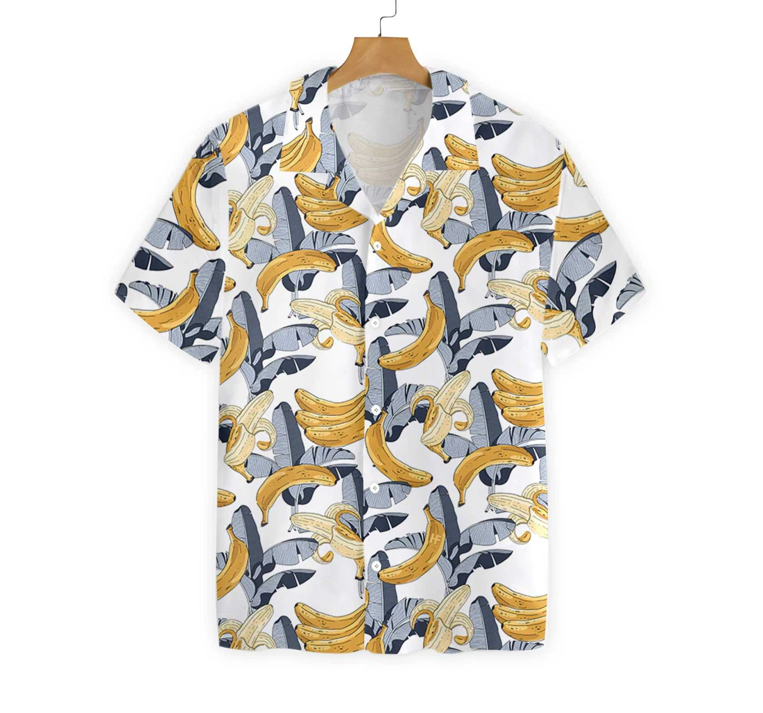 Banana Hawaiian Shirt, Button Up Aloha Shirt For Men, Women