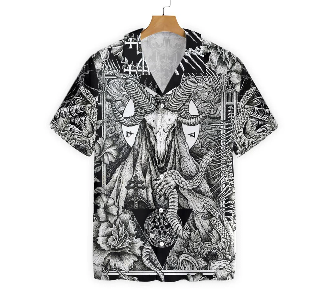 Satanic Pagan Demon Hawaiian Shirt, Button Up Aloha Shirt For Men, Women