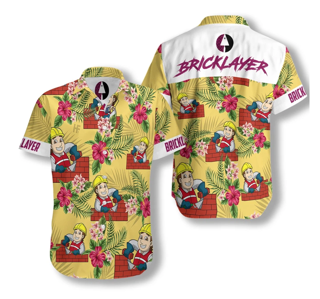 Proud Bricklayer Hawaiian Shirt, Button Up Aloha Shirt For Men, Women