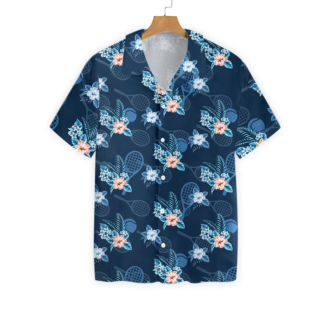 Tennis Hawaiian Shirt, Button Up Aloha Shirt For Men, Women