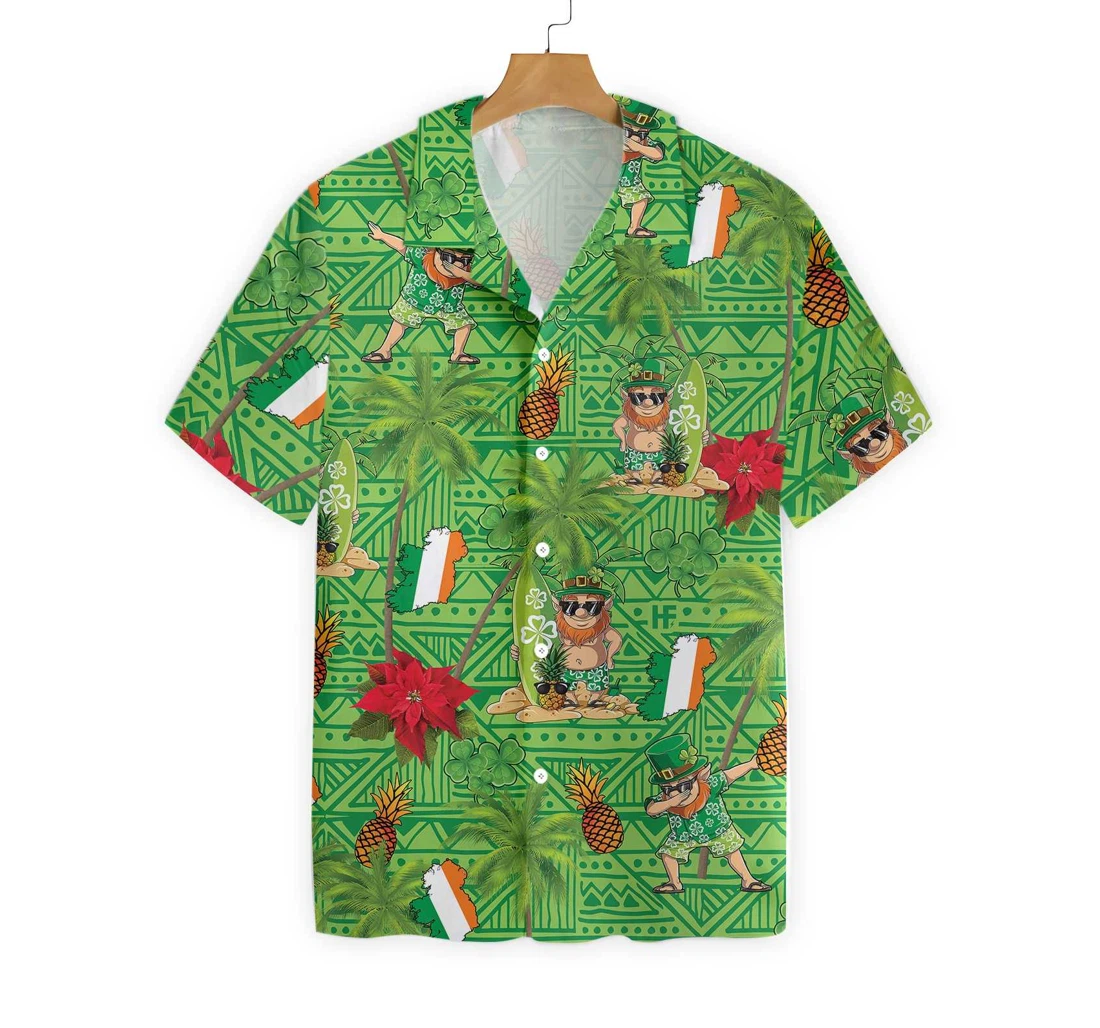 Irish Proud Leprechaun Saint Patrick's Day Hawaiian Shirt, Button Up Aloha Shirt For Men, Women