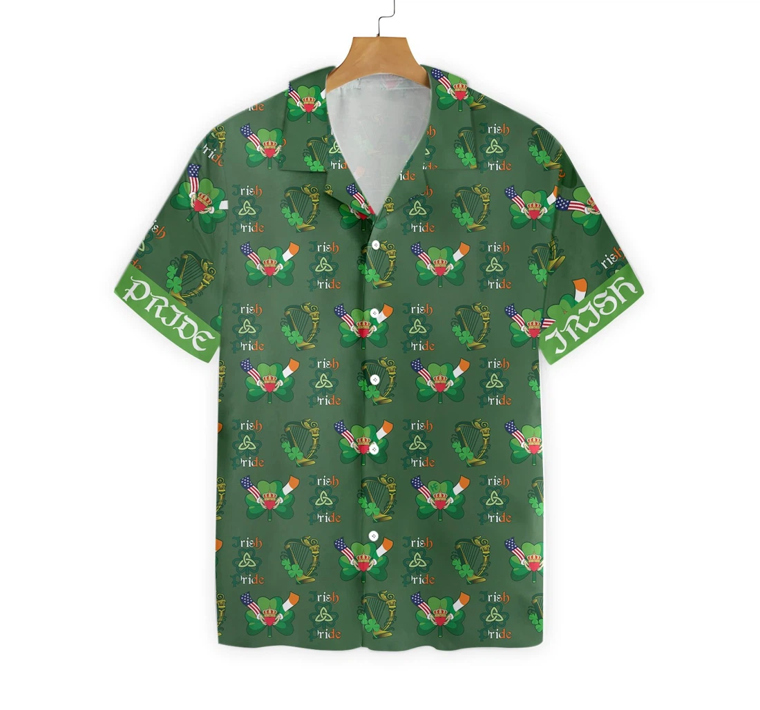 Irish Pride Hawaiian Shirt, Button Up Aloha Shirt For Men, Women