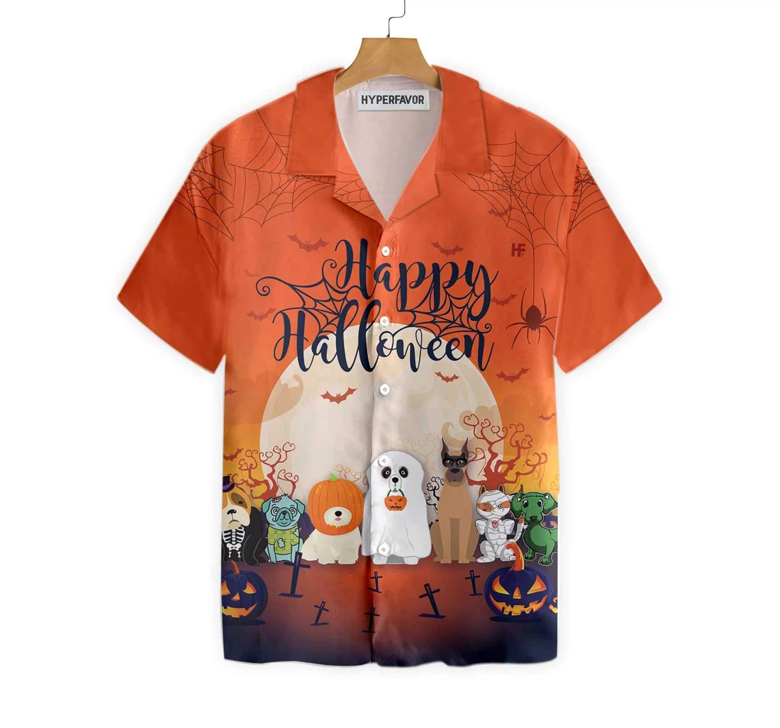 Horror Characters Dogs Halloween Unique Halloween And Hawaiian Shirt, Button Up Aloha Shirt For Men, Women