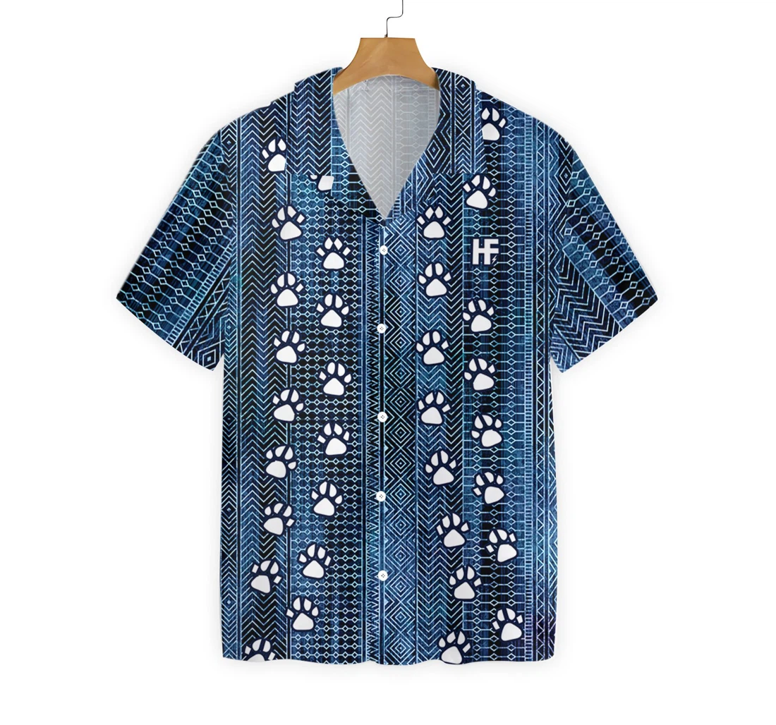 Cat Paw Hawaiian Shirt, Button Up Aloha Shirt For Men, Women