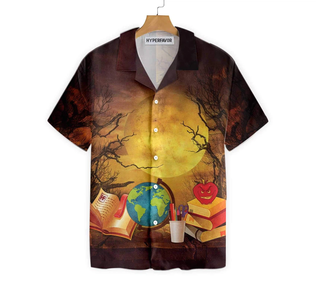 This Is My Scary Teacher Costume Teacher Halloween Teachers, Unique Teacher Gift Idea Hawaiian Shirt, Button Up Aloha Shirt For Men, Women