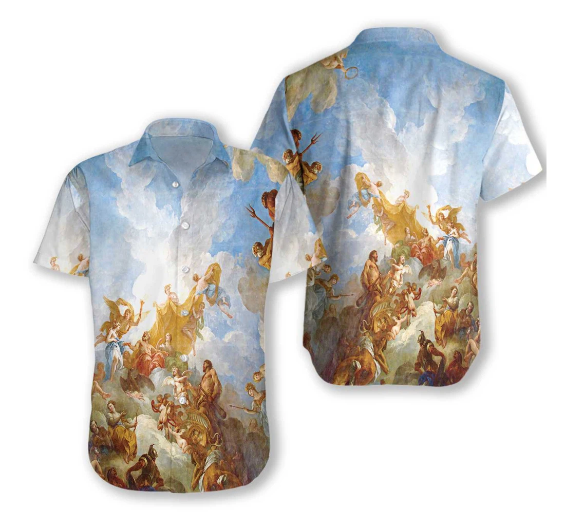 Greek Gods On Mount Olympus Hawaiian Shirt, Button Up Aloha Shirt For Men, Women