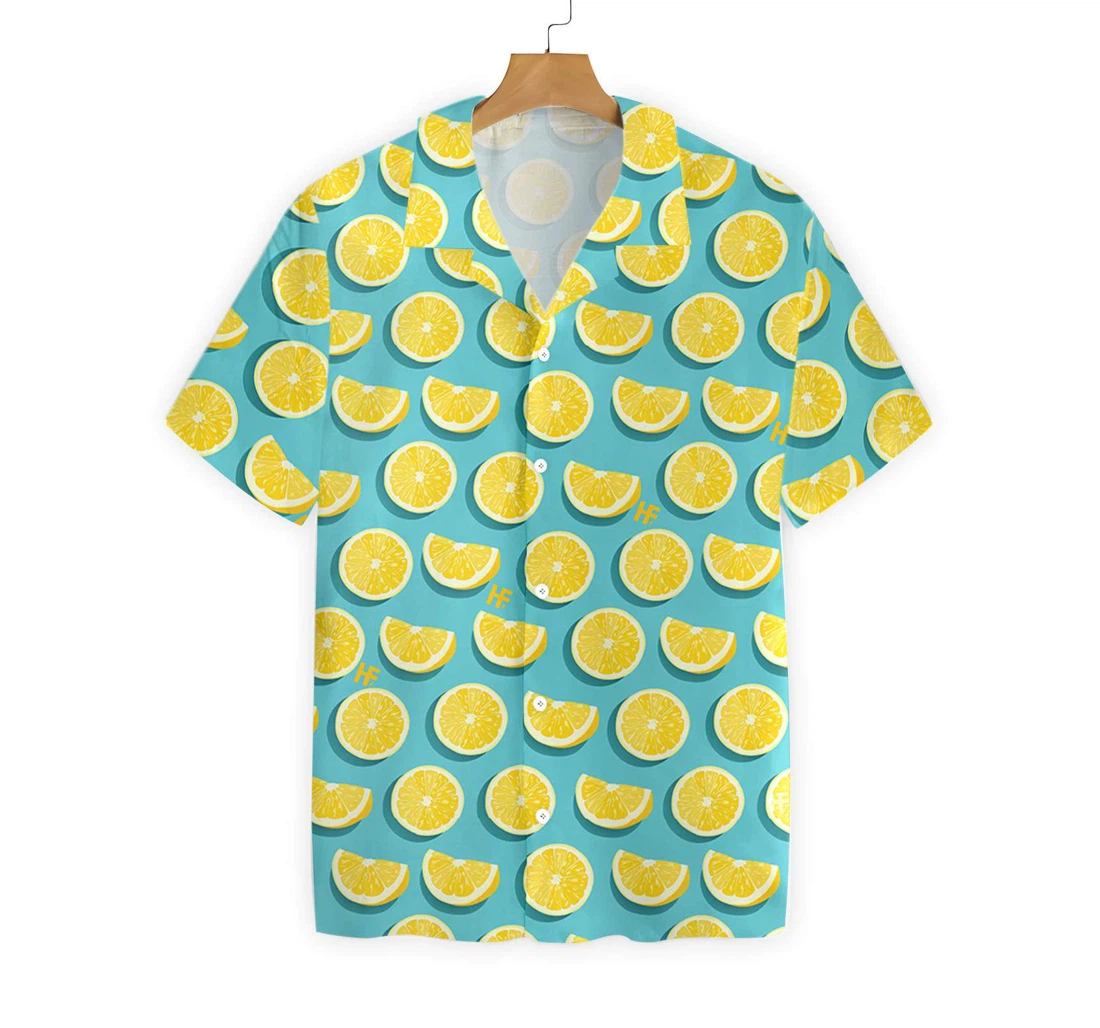 French Bulldog And Lemon Hawaiian Shirt, Button Up Aloha Shirt For Men, Women