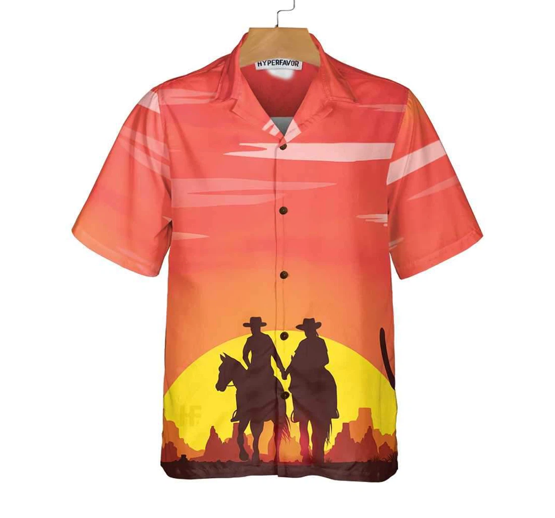 Texas Couple Cowboy Texas Vinatge Texas Cowboy Texans Hawaiian Shirt, Button Up Aloha Shirt For Men, Women