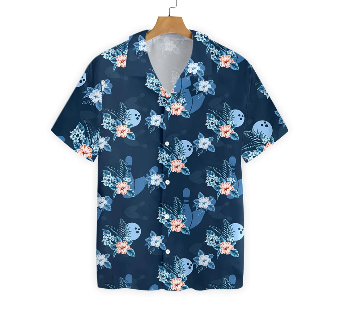 Bowling Hawaiian Shirt, Button Up Aloha Shirt For Men, Women