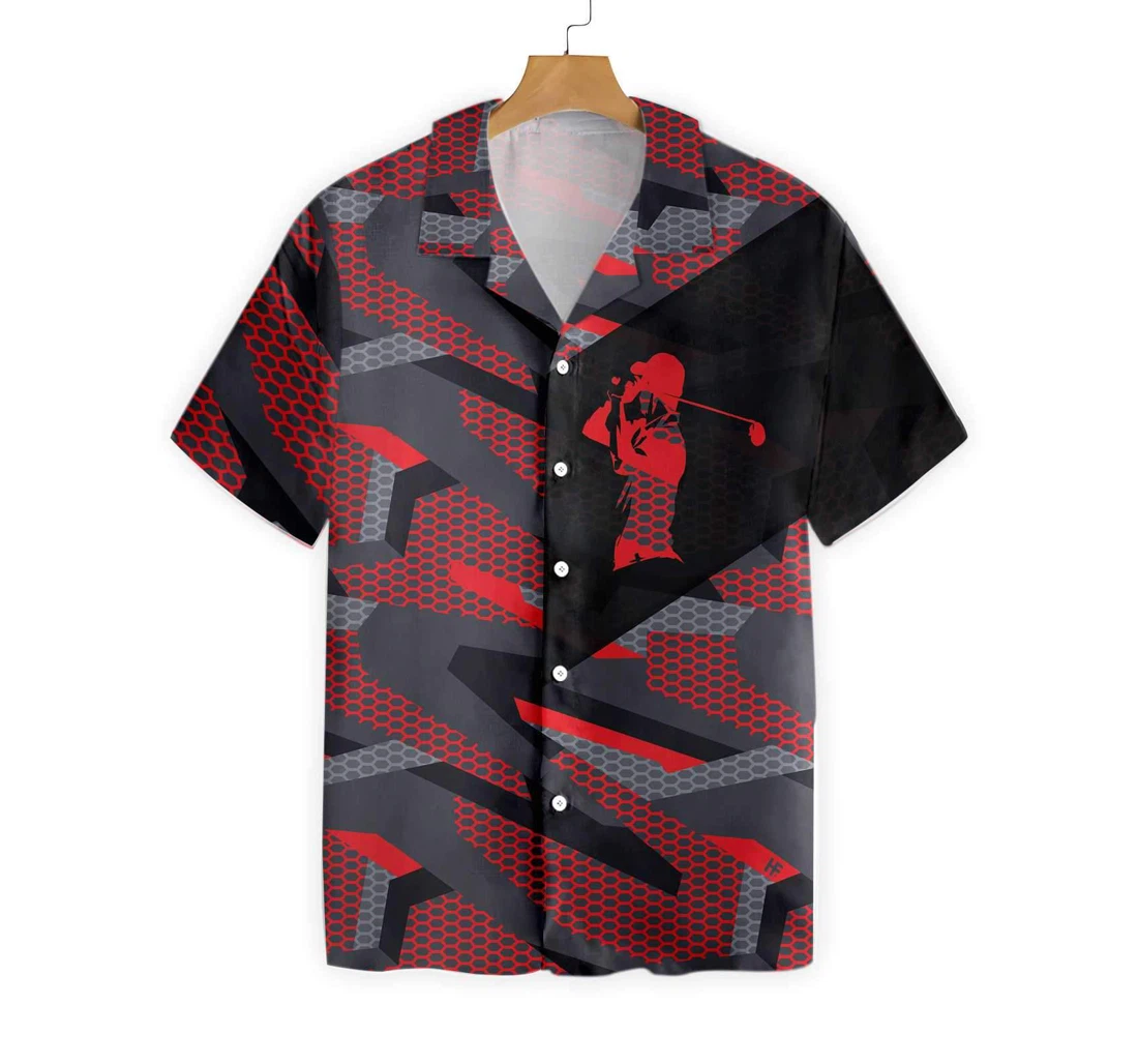 Geometric Seamless Pattern Golf Hawaiian Shirt, Button Up Aloha Shirt For Men, Women