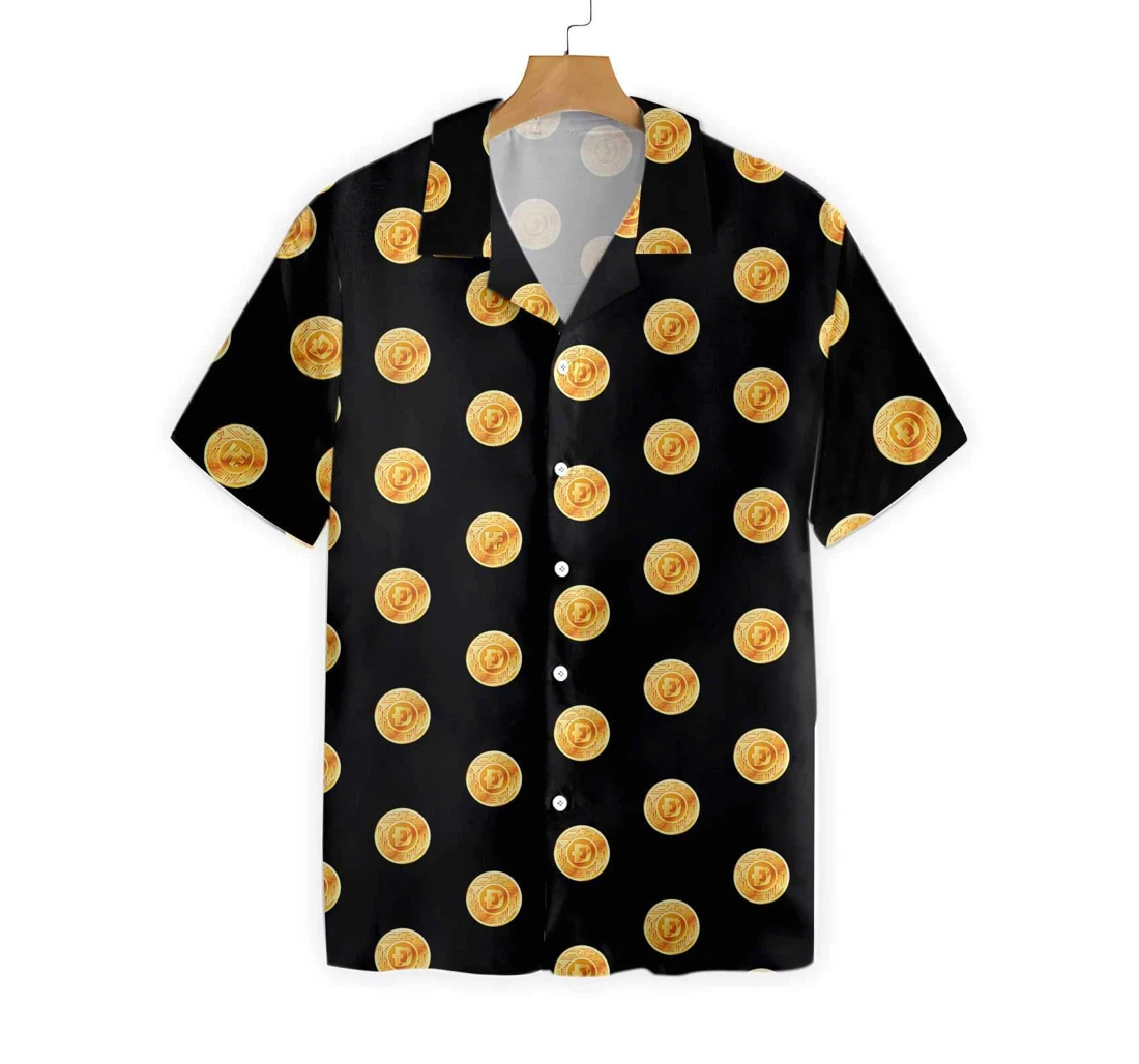 Luxury Dogecoin Hawaiian Shirt, Button Up Aloha Shirt For Men, Women