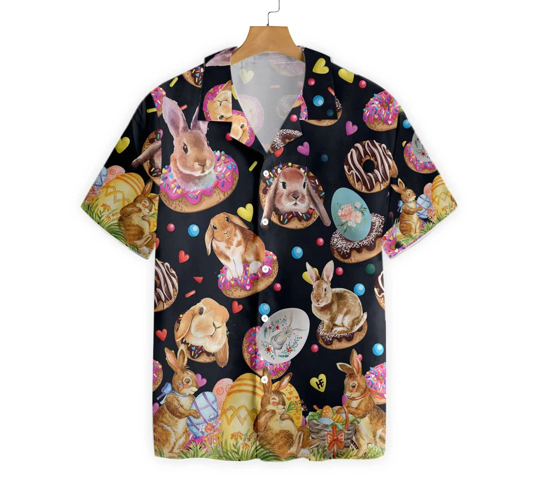 Happy Easter With Sweet Doughnuts Hawaiian Shirt, Button Up Aloha Shirt For Men, Women