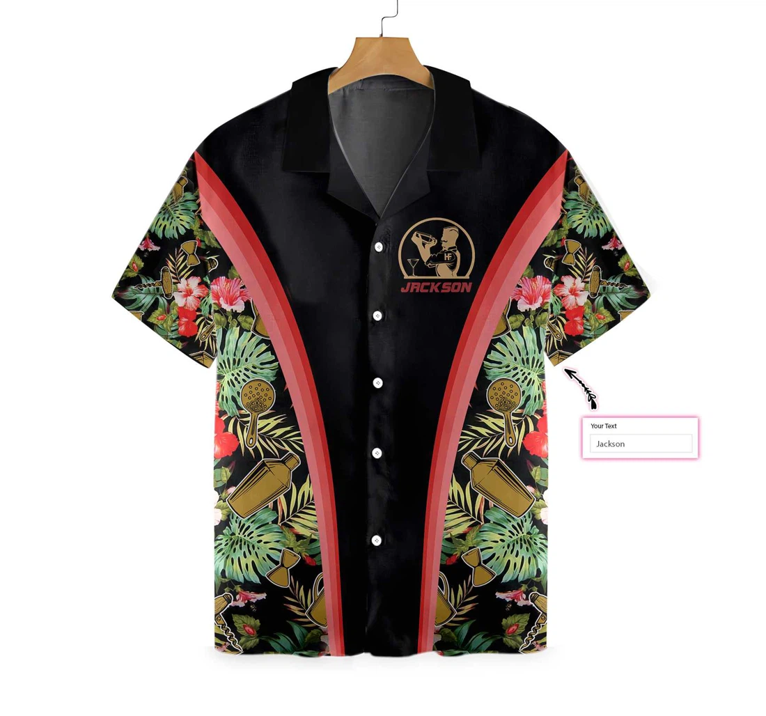 Bartender Custom Hawaiian Shirt, Button Up Aloha Shirt For Men, Women