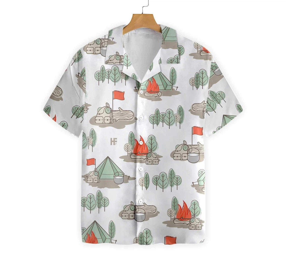 The Best Days Are Spent Camping Hawaiian Shirt, Button Up Aloha Shirt For Men, Women