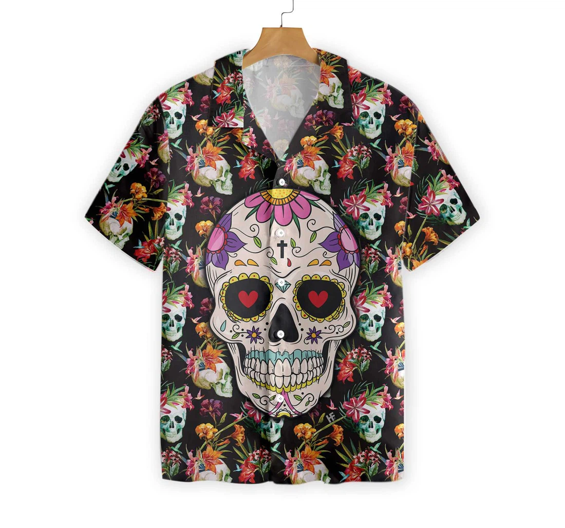 The Skull Hawaiian Shirt, Button Up Aloha Shirt For Men, Women