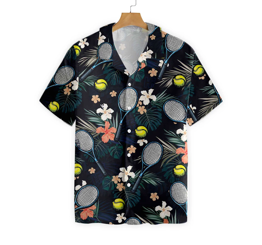 Tennis Hawaiian Shirt, Button Up Aloha Shirt For Men, Women