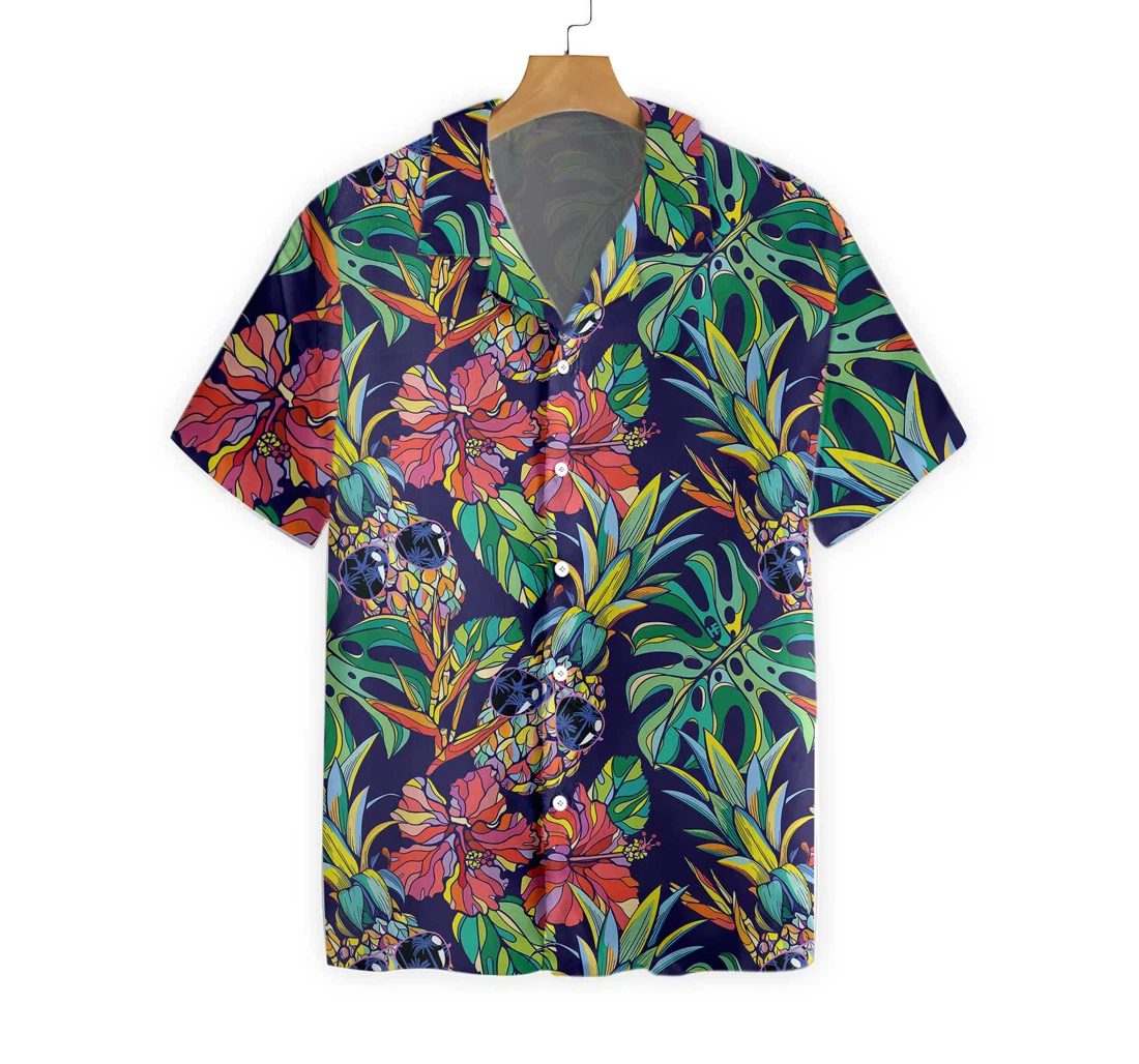 Coolest Pineapple Hawaiian Shirt, Button Up Aloha Shirt For Men, Women