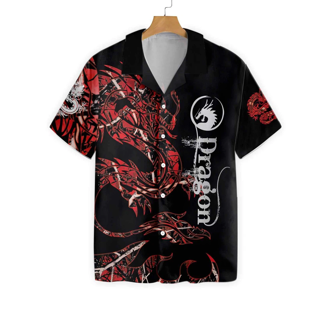 The Red Dragon Hawaiian Shirt, Button Up Aloha Shirt For Men, Women