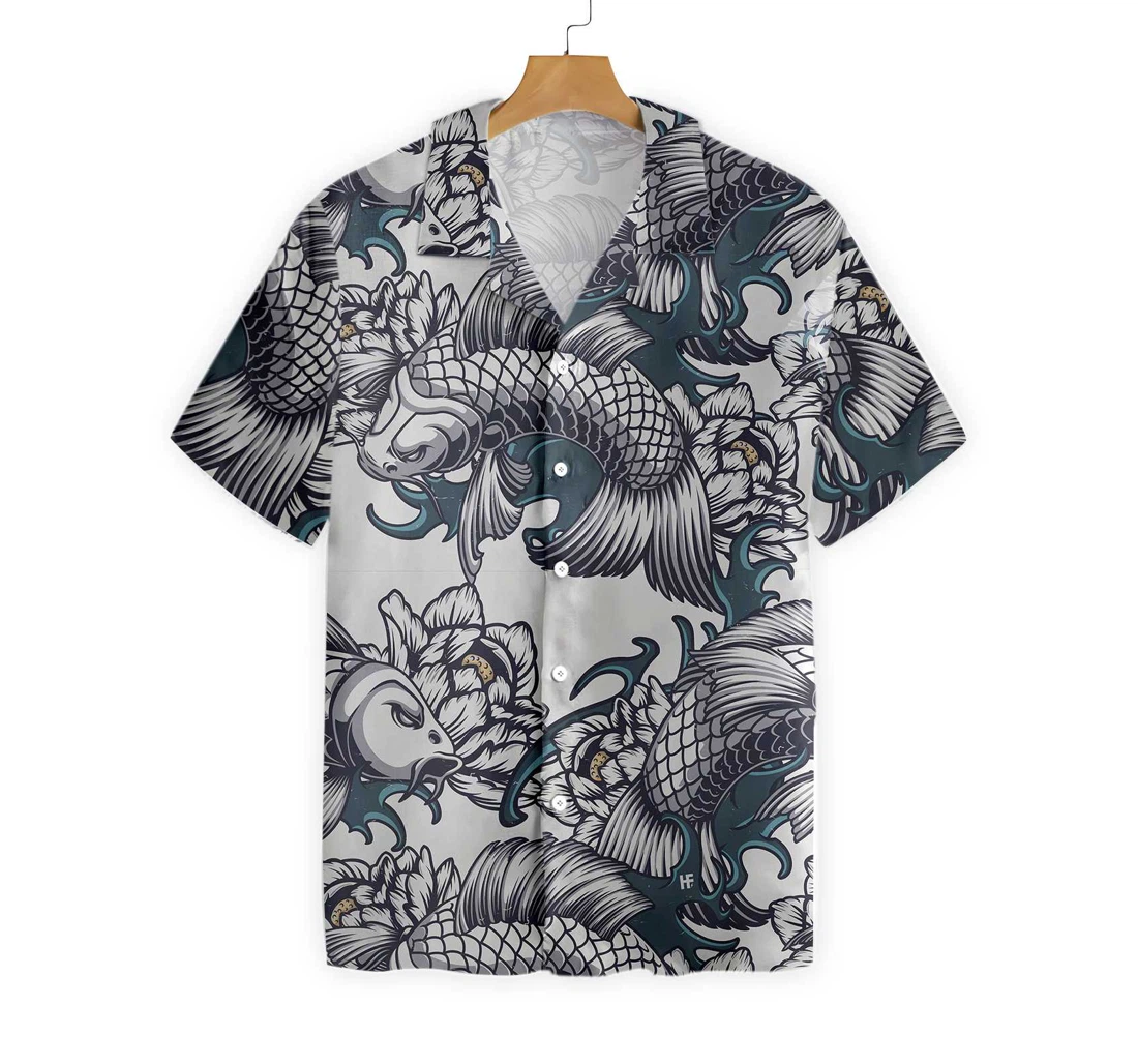 Traditional Fish Hawaiian Shirt, Button Up Aloha Shirt For Men, Women