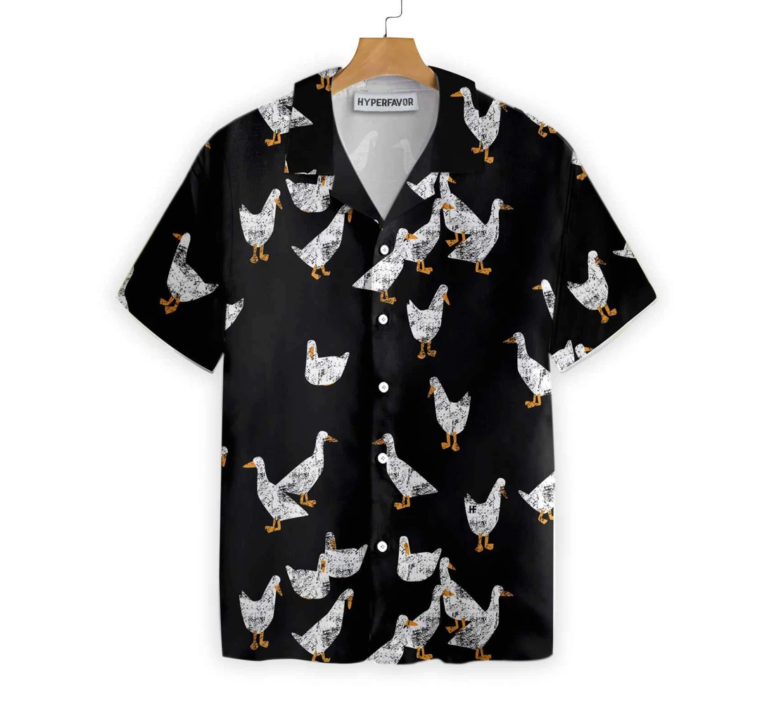 The Walking Ducks Hawaiian Shirt, Button Up Aloha Shirt For Men, Women