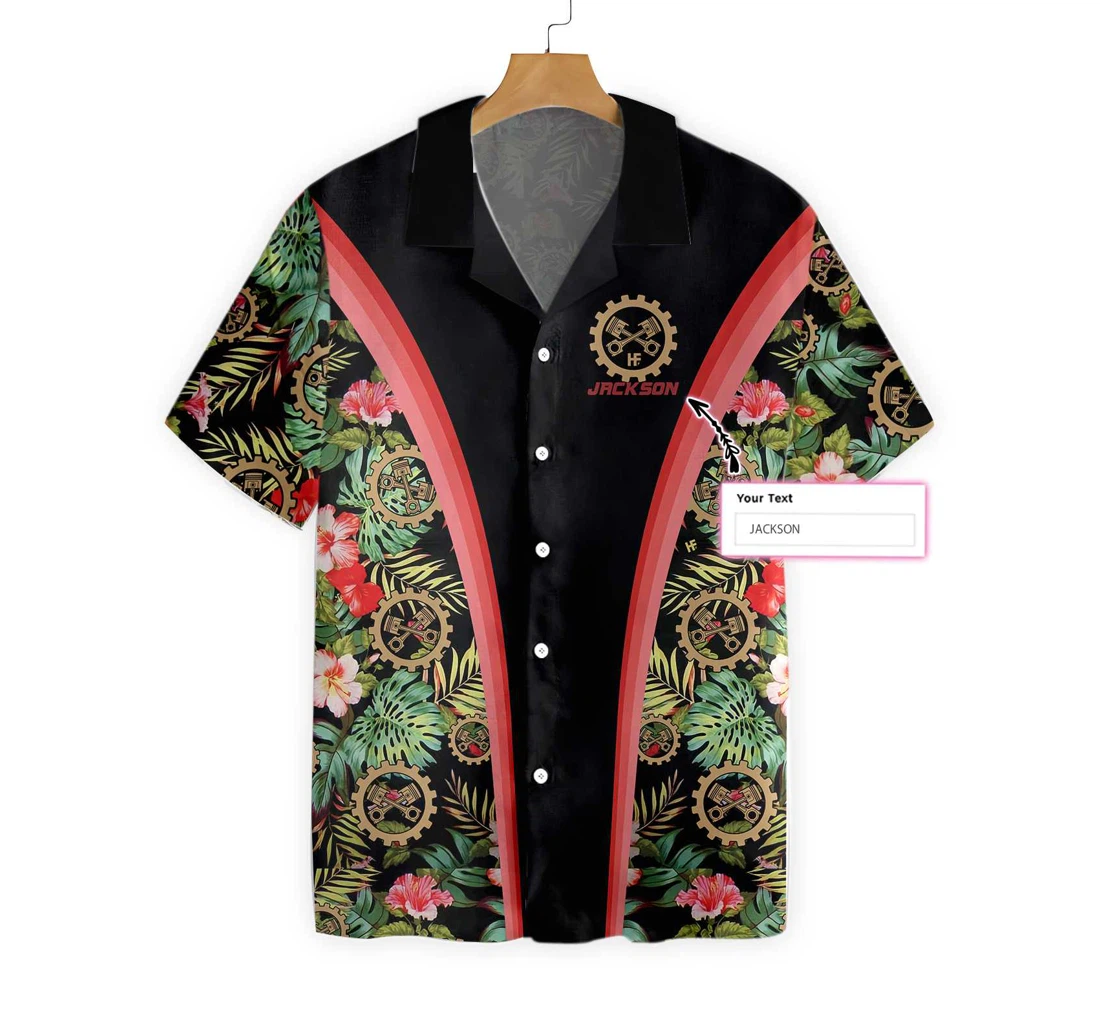 Mechanic Custom Hawaiian Shirt, Button Up Aloha Shirt For Men, Women