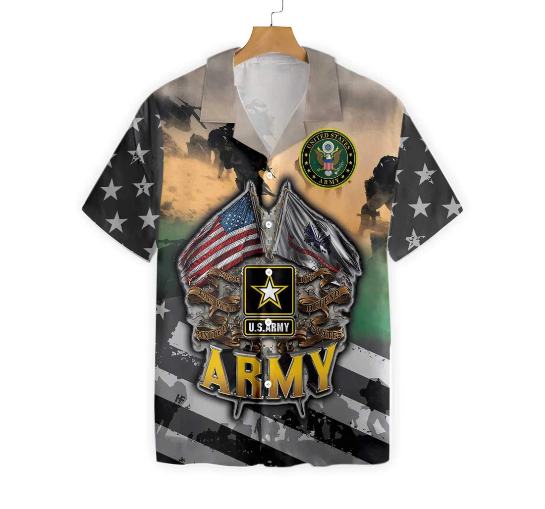 Veteran Proudly Served The Us Army Hawaiian Shirt, Button Up Aloha Shirt For Men, Women