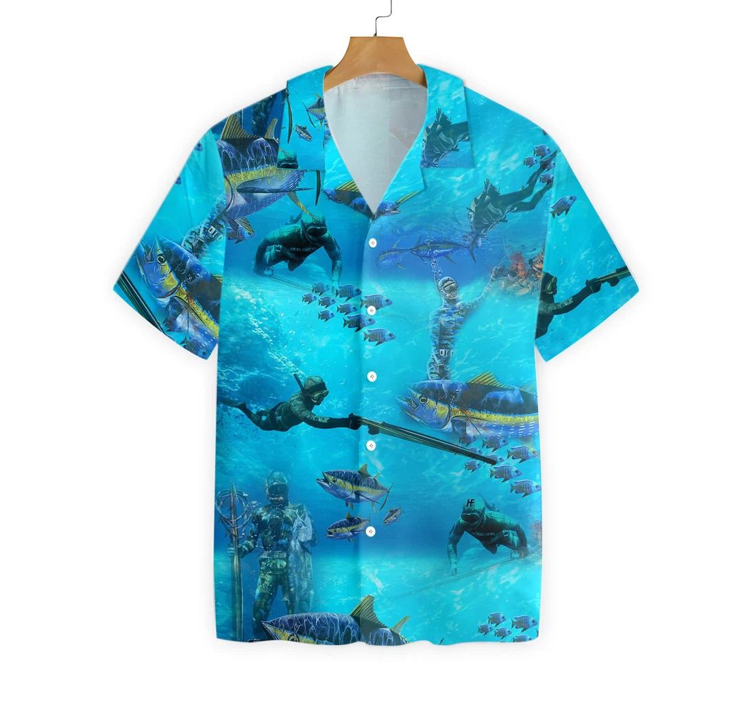 I Love Spearfishing Hawaiian Shirt, Button Up Aloha Shirt For Men, Women