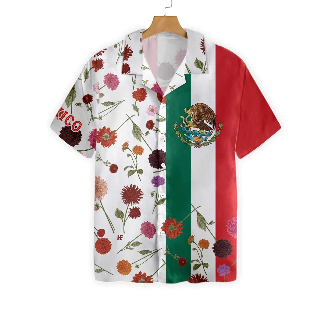 Mexico Dahlias Hawaiian Shirt, Button Up Aloha Shirt For Men, Women