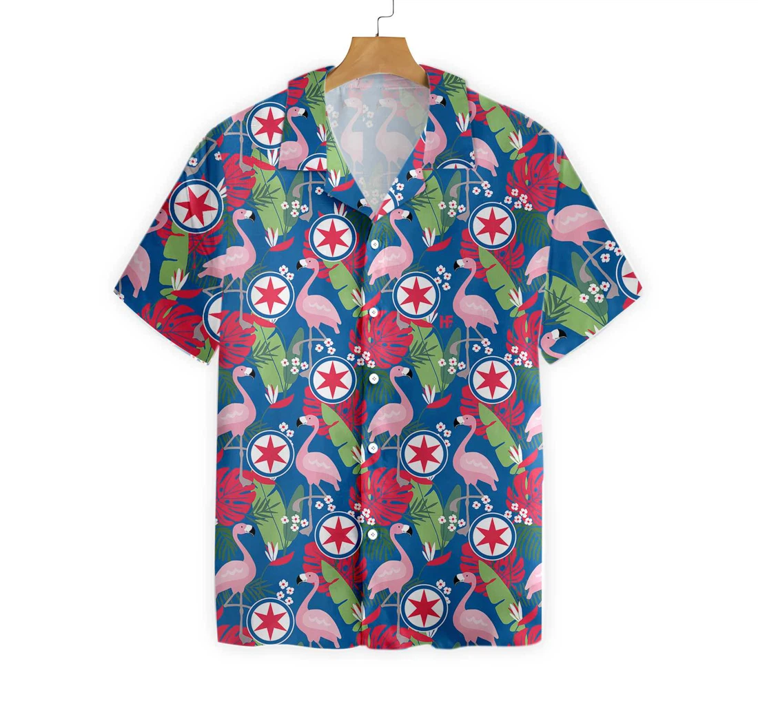 Chicago Flamingo Hawaiian Shirt, Button Up Aloha Shirt For Men, Women