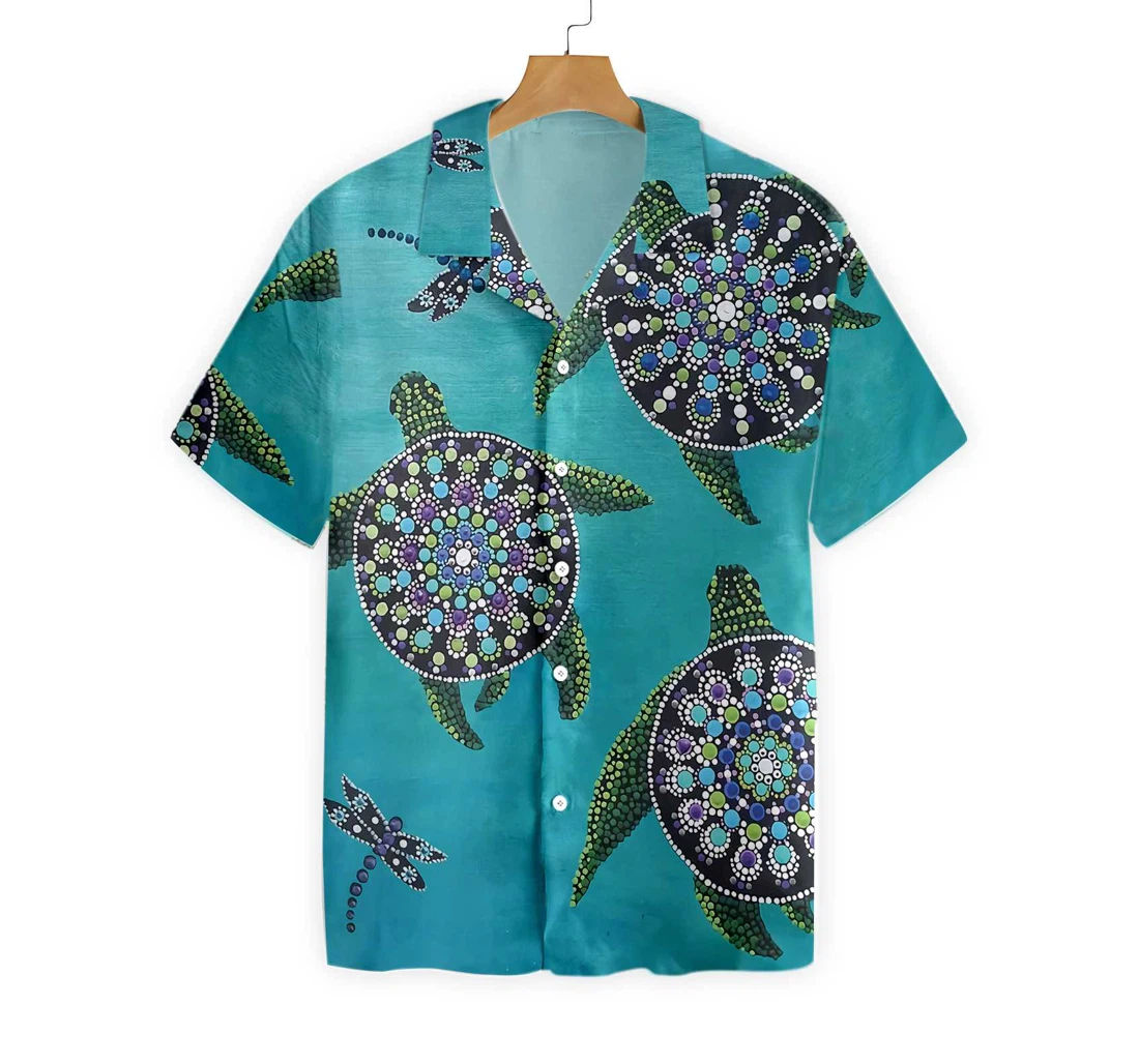 Rock Turtle Hawaiian Shirt, Button Up Aloha Shirt For Men, Women