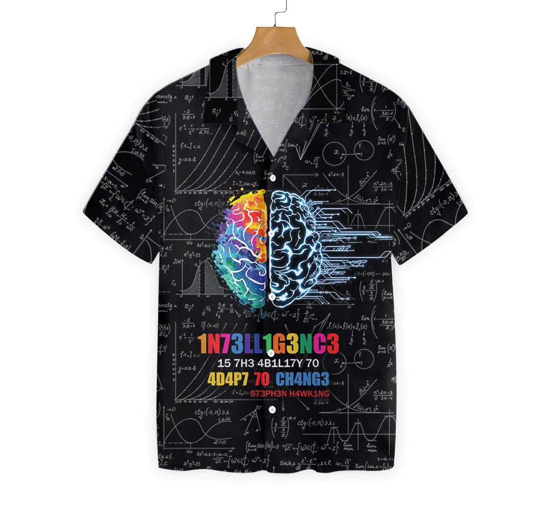 Funny Intelligence Hawaiian Shirt, Button Up Aloha Shirt For Men, Women