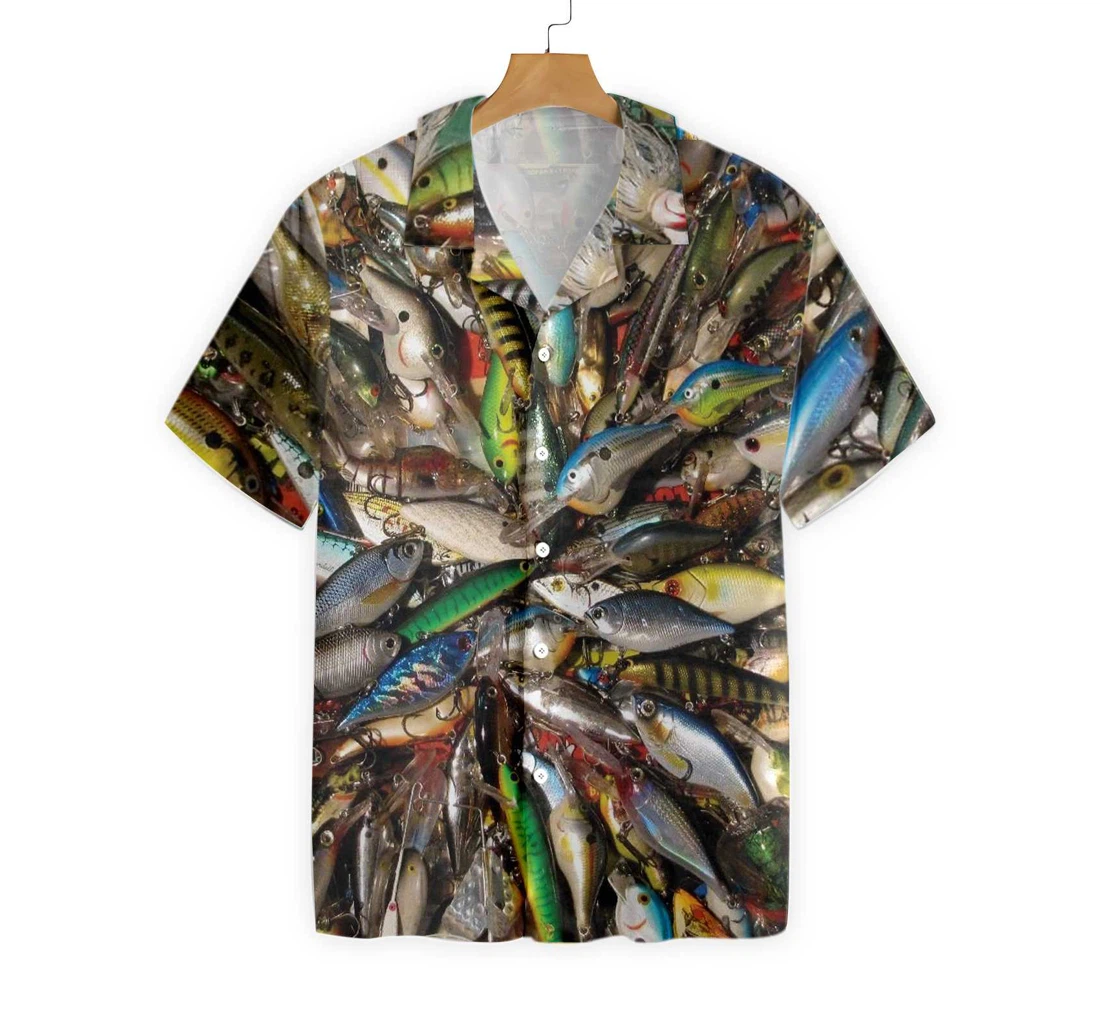 Fishing Gear Hawaiian Shirt, Button Up Aloha Shirt For Men, Women